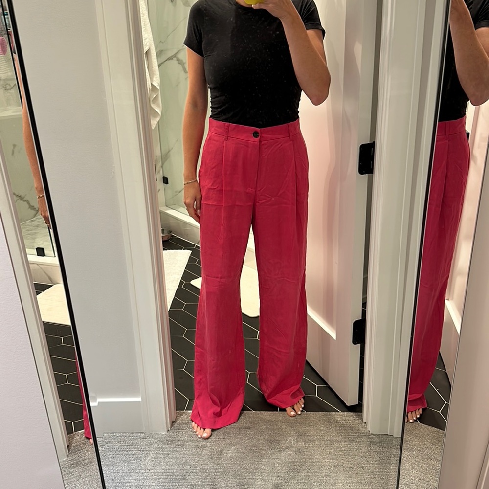 Pink wide leg Zara pants